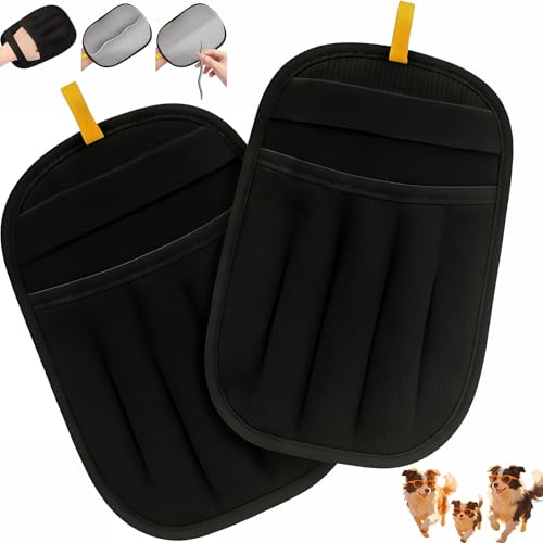 NETSEKEPET 2PCS Pet Hair Removal Glove for Cats & Dogs, Reusable Electrostatic Pet Hair Remover Mitt, Five-Finger Design for Clothing, Couch, Carpet, Car Seat