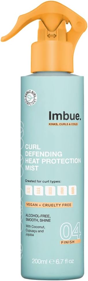 Heat Protection Spray Mist For Curly Hairs Thermal Protection Anti Humidity Spray Heat protectant- Vegan and Curly Girl Compliant 200 ML Paraben Free Best Anti Frizz Formula