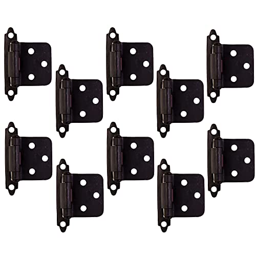 Design House 189662-Orb Overlay Hinges For Kitchen Cabinets 10-Pack Oil Rubbed Bronze #TOP4