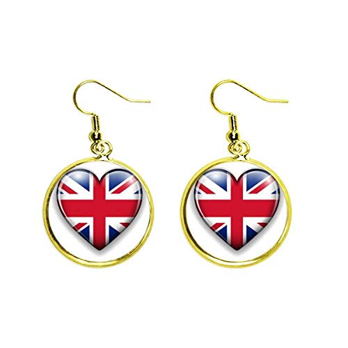 Pendientes de Gran Bretaña Union Jack para lucir en eventos y viajes a Londres