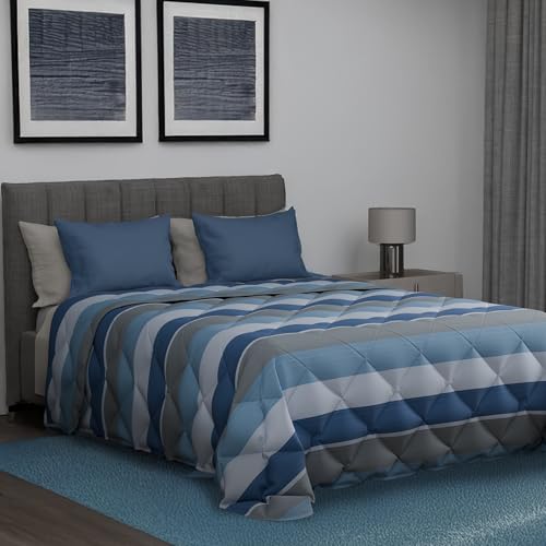 Dorian Home, Trapunta Invernale Matrimoniale in Cotone, Piumone Matrimoniale Double Face, Trapunta Matrimoniale Invernale 270x270 cm Made in Italy (Garda Blu, Singolo 170x270 cm)