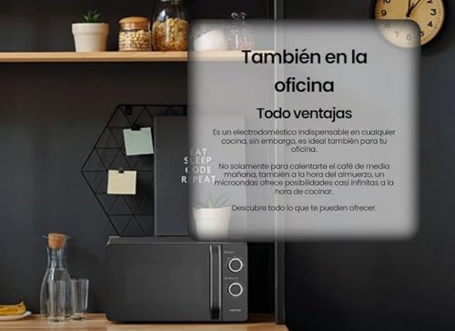Miniatura 9 de Infiniton Microondas Mw-Hb2070, 20 Litros, 700 W, Temporizador De 0 A 35 Minutos, Función Defrost, Apertura De Puerta Con Tirador, Negro