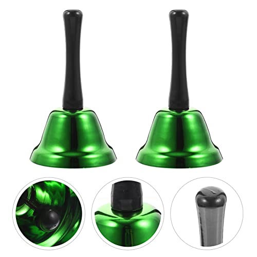 Christmas Metal Bell Green Christmas Santa Hand Bells Rustic Service Bell Xmas Dinner Bells Tibetan Hand Bell Antique Wedding Bells Iron Call Bell 2Pcs Alloy Service Bell #TOP7