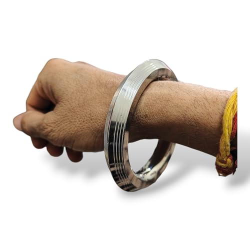 Sikh Punjabi Kada Bracelet, Stainless Steel, 14.2mm Thick, Large 68.5mm Diameter, Silver2