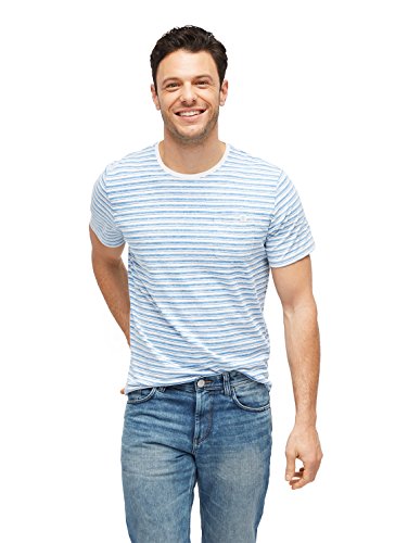 TOM TAILOR NOS-Striped AOP Tee T-Shirt Uomo
