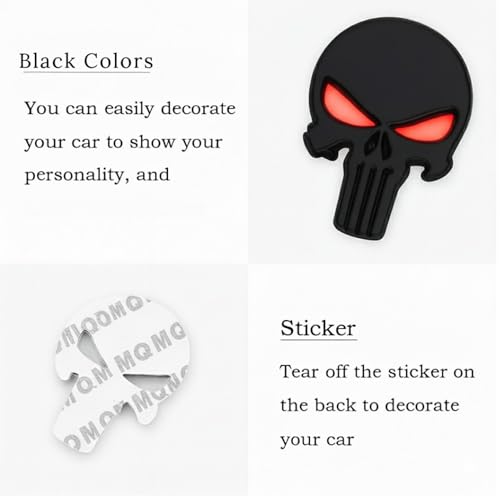 Image of DETACHI Car Logo Danger Emblem 3D Metal Car Badges Emblems Logo-7.7 X 7.7cm-Black & Red Trunk Rear Fender compataibe with Tailgate Side Sticker Badge Decals Waterproof Self-Adhesive Non Rusting