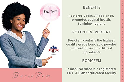 N'more Boric Acid Vaginal Suppositories- 100% Pure - Made In Usa- Boricfem Vaginal Health Supplement- 30 Servings (Pack Of 1) #TOP3