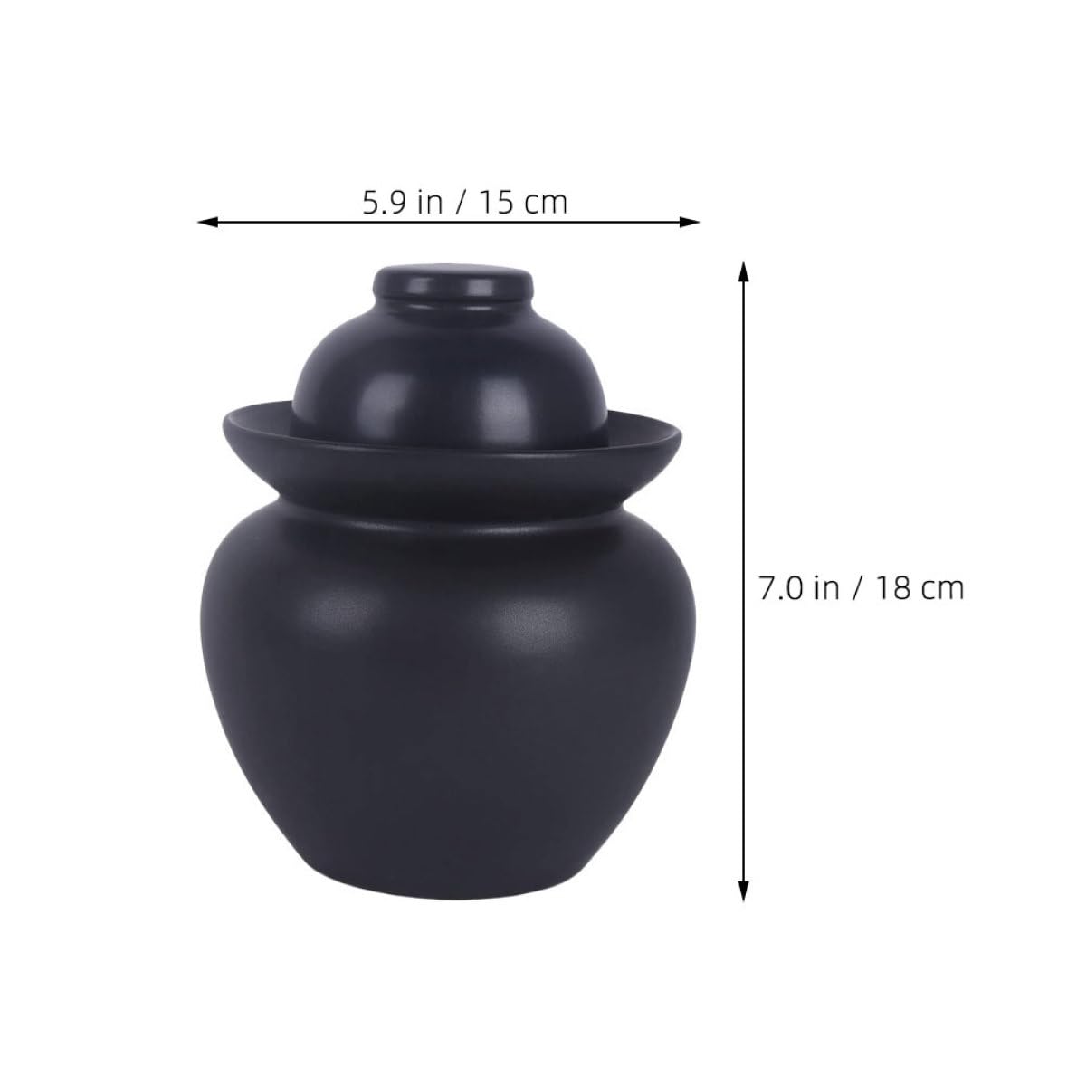 Mipcase Tarro de Cerámica Sellado Negro Tapa Bote Hermético para Almacenar Alimentos y Encurtidos Recipiente para Conservación en Cocina y Hogar Diseño Práctico y Resistente 1 Unidad