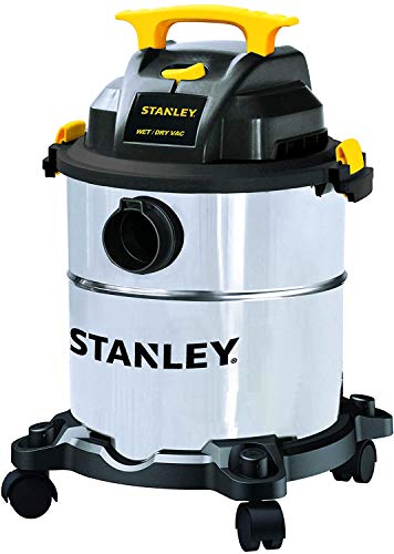 Stanley 6 Gallon Wet Dry Vacuum, 4 Peak HP Stainless Steel 3 in