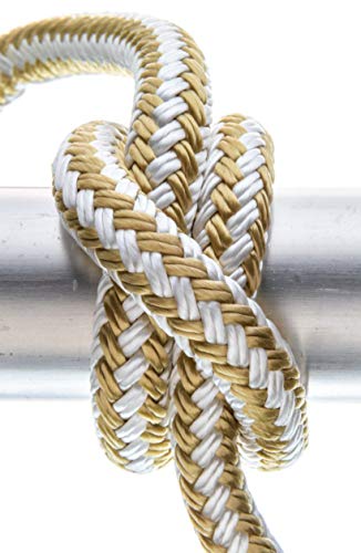 Seachoice Doppia Treccia 1/2 X 15' Nylon Dock Line, Oro/Bianco - 4