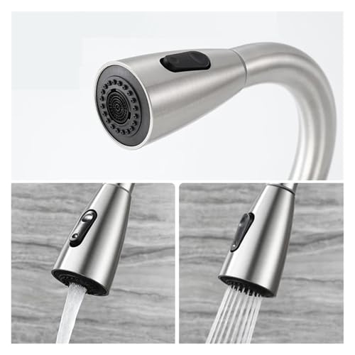 Mélangeur de cuisine extractible 360° en acier noir mat brossé