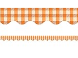 Teacher Created Resources Orange Gingham Scalloped Border Trim