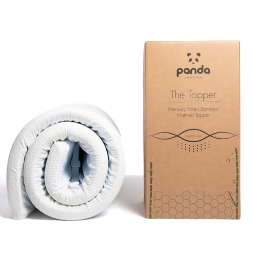 Panda Bambus-Matratzenauflage, 5 cm dick, hypoallergen, orthopädische Unterstützung, kühlender HydroFoam, EU-Einzelbett
