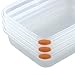 Sterilite Ultra-Seal 5.8 Cup Rectangle, Airtight Food Storage Container, Latching Lid, Microwave and Dishwasher Safe, Clear With Orange Gasket, 6-Pack