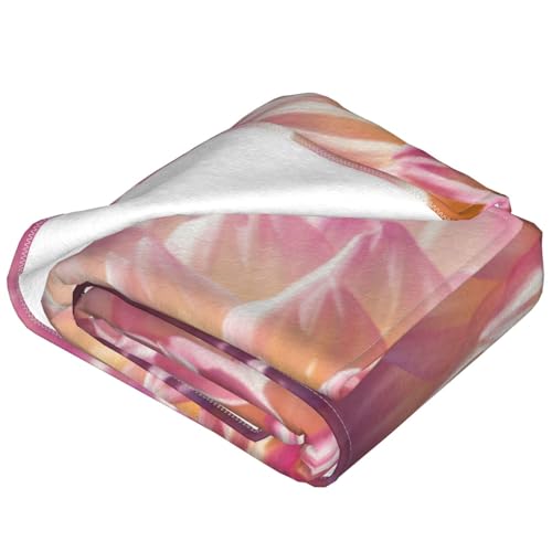 Couverture polaire à imprimé pétales roses pour lit et sofa chaud - 5