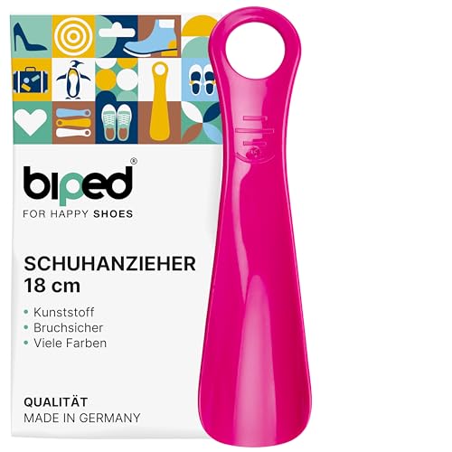 biped Schuhanzieher aus Kunststoff 18 cm – Mini Schuhlöffel, perfekt für unterwegs – Ergonomisch geformter Reiseschuhlöffel – Ideal für Kinder & Erwachsene z2798(magenta)