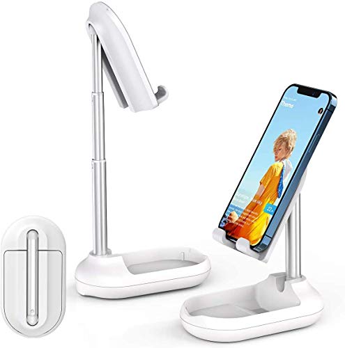 Verstellbarer Handy Ständer, Faltbare Tisch Handy Halterung: tragbarer Handy Halter kompatibel mit Smartphone, iPad Mini, Kindle, Nintendo
