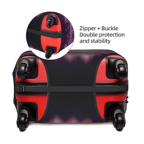 Flower Purple Printed Luggage Cover Elastic, Washable, Universal Fit 18-32 Inch Travel Suitcase Cover Easy To Identify4