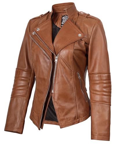 Image of Blingsoul Womens Real Leather Jacket - Asymmetrical Leather Jackets for Women