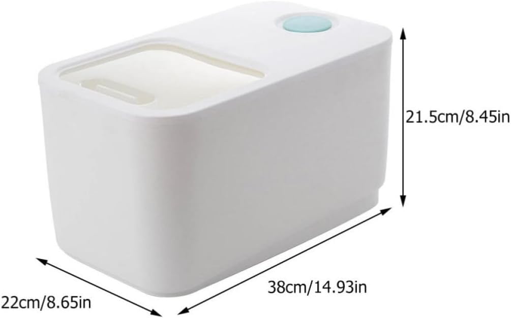 Plastic Rice Storage Containers with Good Sealing Effect and Wear-resistant Material White Kitchen Storage Bin for Rice and Cereal Suitable for Home Use