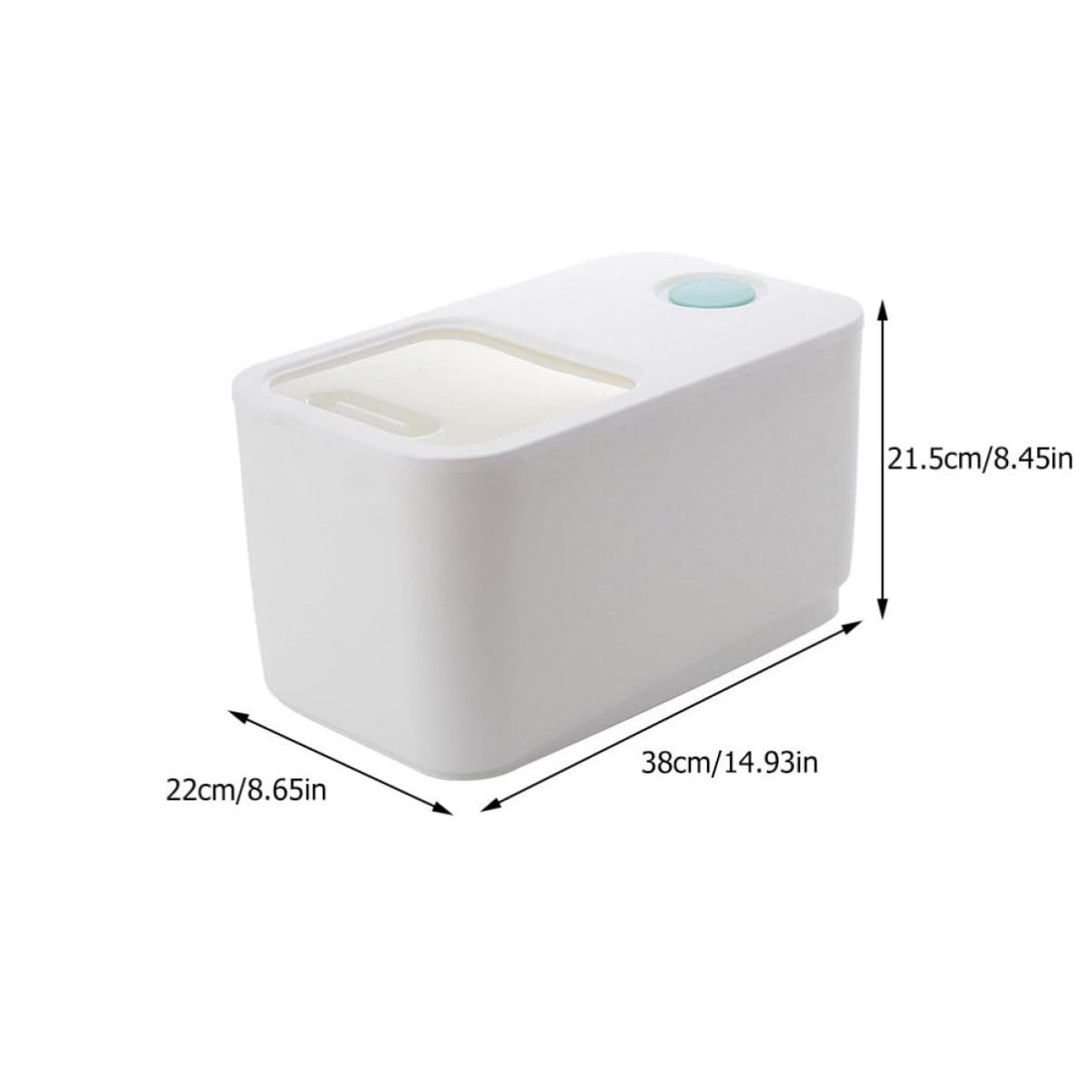 Secchio per Riso Domestico Chiusura Ermetica, Bianco