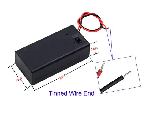 Lampvpath (Pack Of 5) 9V Battery Holder, 9 Volt Battery Holder With Switch, 9V Battery Case With Switch #TOP3