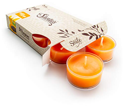 Mango & Papaya Premium Tealight Candles - 6 Orange Highly Scented Tea Lights - Beautiful Candlelight - Made In The Usa - Fruit & Berry Collection #TOP19