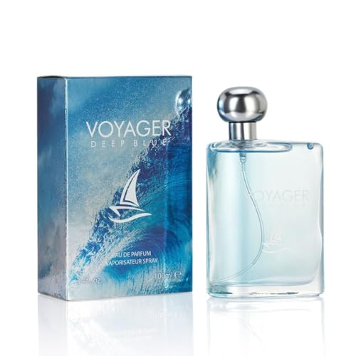 Voyager Deep Blue Eau de Parfum for Men - 3.4 fl oz Long-Lasting Cologne for Men with Woody