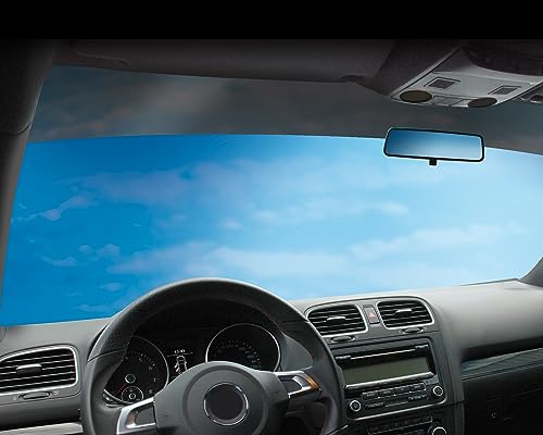 FOLIATEC TOPSTRIPE Blendstreifen Tönungsfolie Sonnenschutzfolie Windschutzscheibe Folie mit effektivem Sonnenschutz durch Tönung, Grauschwarz, 15 x 152 cm