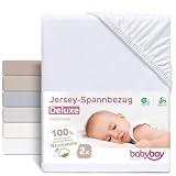 babybay Jersey Spannbetttuch Deluxe Doppelpack passend für die Modelle Maxi, Midi, Boxspring, Comfort und Comfort Plus, weiß, 89 x 50 cm (Doppelpack)