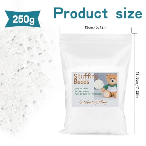 Nitlak 250g/8.8 oz Stuffing Beads,Bean Bag Filler Beads,Plastic Filler Beads,Craft Stuffing Beads for Weight Stuffed Animal Pillow Bean Bags DIY Crafts