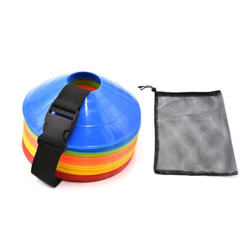COOLHOOD Nylon Buckle Straps, Football Cones Disc Cones Soccer Agility Cones Sports Training Cones Multicolor Field Marker Plastic Cones with Holder