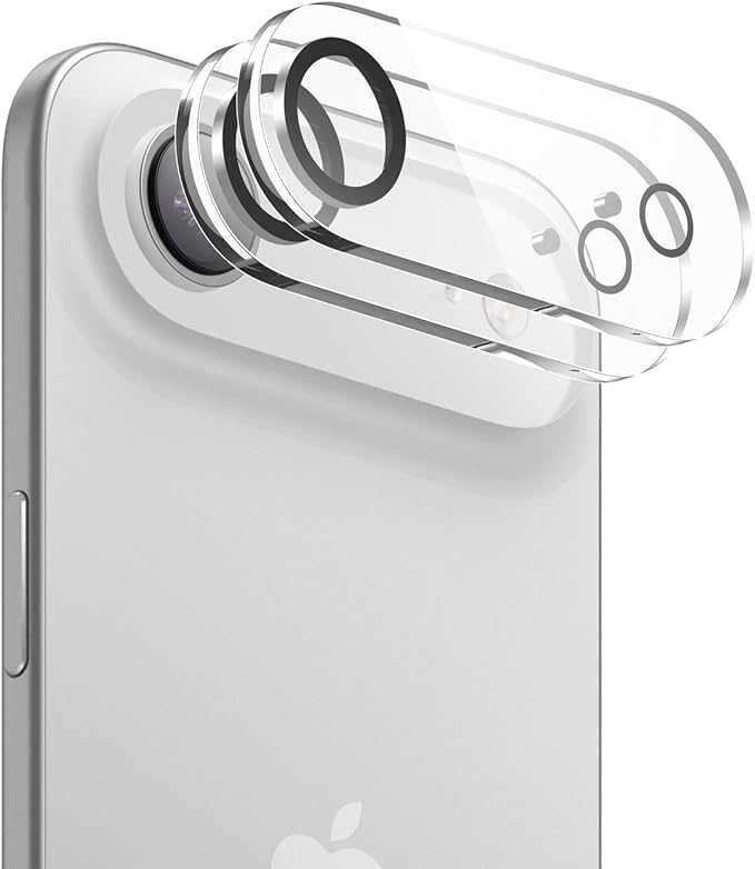 Image of CLITZ 2 Pack Tempered Glass Camera Lens Protector Compatible with iPhone 17 Air - Scratch-Resistant, Anti-Fingerprint, Easy Installation, Full Coverage Lens Protection