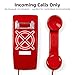 Sangyn 2554 No Dial Wall Phones with Metal Ringer, Emergency Wall Telephone,No AC Power Required Wall Mount Phone, Lobby Phone, Wall Telephone Without Keypad for Kitchen,Home,Hotel, Bar, Garage, Red