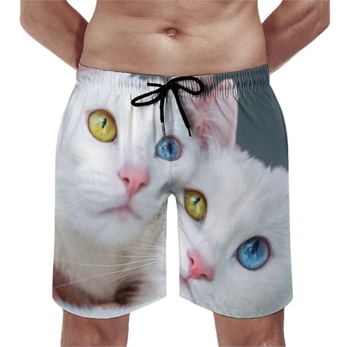 Maillot de bain séchage rapide pour homme motif chat mignon