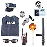 polizei setzt zeugen unter druck Material: ABS-Kunststoff. Lommer Polizei Spielzeug, 10 Stücke Kinder Polizei Kostüme Polizei Rollenspiel Set für Swat, FBI, Detektiv, Halloween oder Weihnachts Geschenk