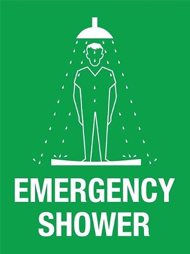 Xewazd A1008 8"X12" Rust-Free Aluminum Sign - Emergency Shower, Indoor & Outdoor Use For Fence & Yard