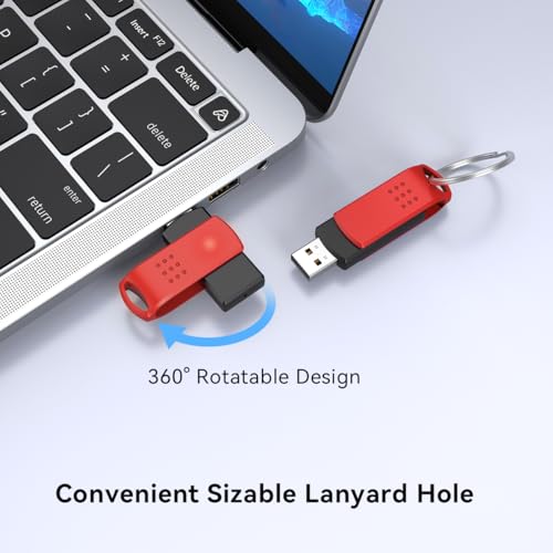 Image of 64GB USB Flash Drive 2 Pack (Red), USB-A, Pen Drives 25MB /s Read 10MB /s Write, Dual Thumb Drives for PC, Laptop, Car Music, Document Photo Storage (2 Pack)