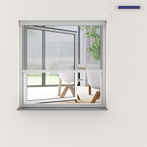 Preisvergleich Produktbild Hecht Insektenschutz Rollo elektrisch Solar 130x160 anthrazit 101830307-VH