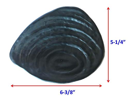 Lucky Star Melamine Plates Sushi Sashimi Tonkatsu Tempura Appetizer Platter Dishes Tray, 6-3/8" X 5-1/4", Irregular Shell-Liked, Black (120) #TOP3