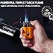 Castelar Torch Lighter Triple Jet Flame Refillable Butane Lighter with Punch Rest Holder - Butane Not Included (Yellow)