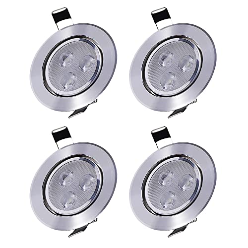 AGURELI 4 Pack 2-5in Chrome LED Recessed Ceiling Light 2W-18W