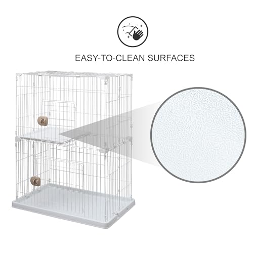Jaula y corral Iris Ohyama L93 x F63 x A121 cm de dos puertas para gato o perro pequeño de interior 6