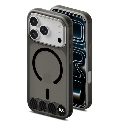 Image of DailyObjects iPhone 17 Pro Stack Clear Classic Case Cover | Compatible with MagSafe | Camera & Body Protection | Scratch Proof | Dual Hybrid Protection | Wireless Charging - Raven Black