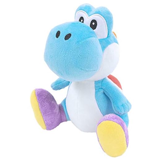 Little Buddy 1219 Super Mario All Star Collection Light Blue Yoshi Plush, 7"