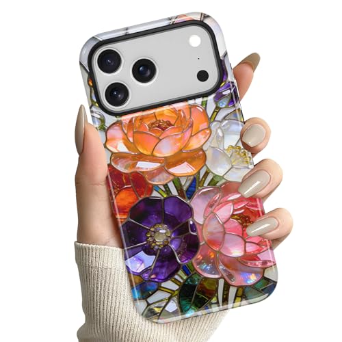 Coque antichoc iPhone 17 Pro silicone souple rigide magnétique MagSafe motif fleurs filles