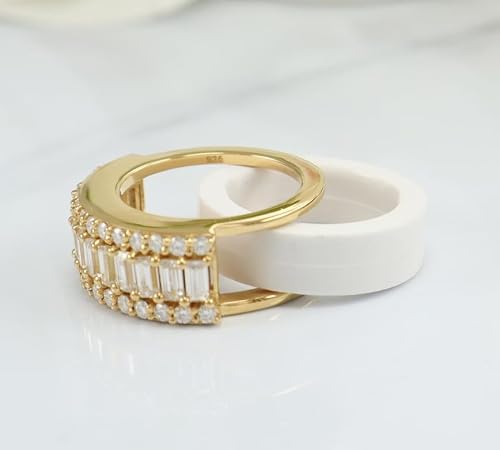 Sagir jewellery Moissanite Diamond Smart Ring Cover,Gen 4 and Gen 3 Gold Vermeil Smart Cover Jacket ring, Dainty Stackable Ring, Moissanite Gabit smart ring,14K Gold Plated,Minimalist Accessory Gift for Her,Size 3-12 - Image 3