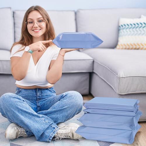 Image of Metronic Poly Mailers 12x15.5 500PC Bulk Shipping Bags for Small Business | Light Blue, Strong Adhensive, Self Seal, 2 Mil Thick Mailers Poly Bags, Waterproof Tearproof Shipping Envelopes for Clothing
