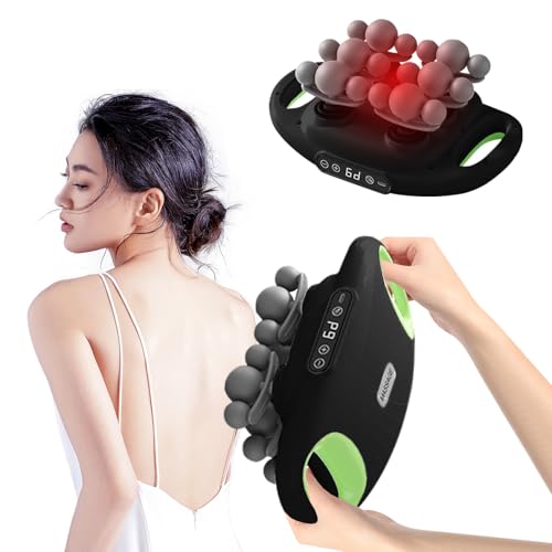 Pistola de masaje de 18 cabezales, masajeador muscular de percusión con 9 velocidades, pantalla LCD, terapia de luz roja, motor silencioso, 90 minutos, recargable tipo C, portátil para alivio del