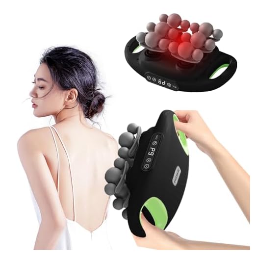 Pistola de masaje de 18 cabezales, masajeador muscular de percusión con 9 velocidades, pantalla LCD, terapia de luz roja, motor silencioso, 90 minutos, recargable tipo C, portátil para alivio del